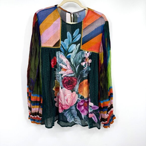 Anthropologie Tops - Anthropologie Bl-nk Bl^nk Blank Miranda Peasant Blouse in Holly Size Large top s